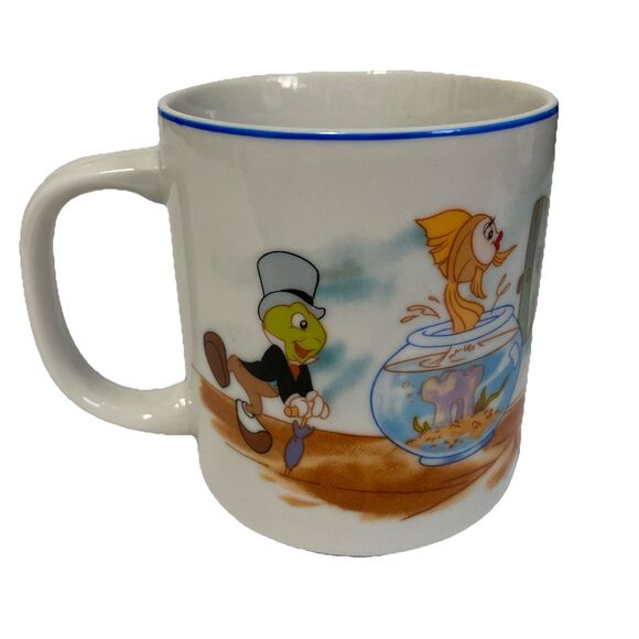 Pinocchio Geppetto Jiminey Cricket Disneyland Walt Disney World Mug Japan 10 oz - Picture 2 of 8